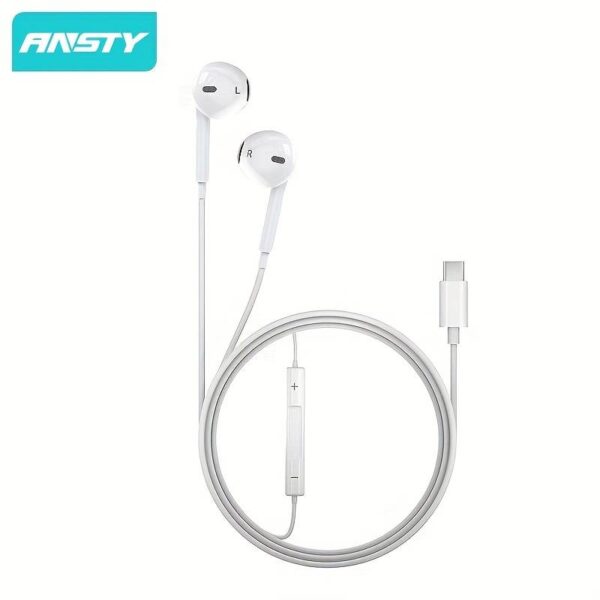 Universelle kabelgebundene Kopfhörer Typ-C Flat Head In-Ear für Android-Telefone – Bild 5