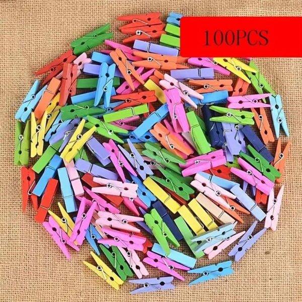 100 Stück / Packung DIY Bunte Holzklammern, Handwerk Foto Clips, Memo Clip usw..
