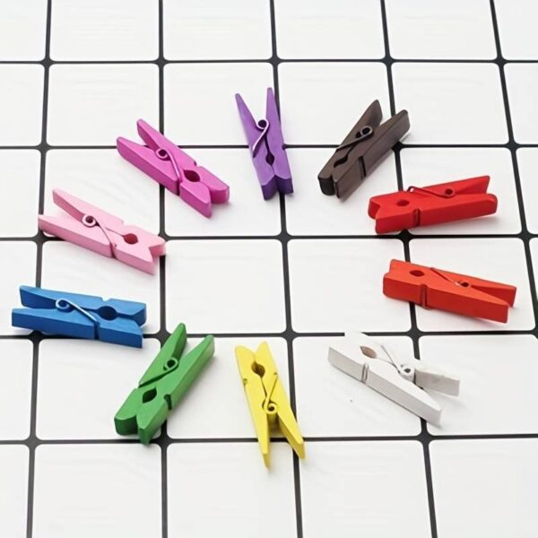 100 Stück / Packung DIY Bunte Holzklammern, Handwerk Foto Clips, Memo Clip usw.. – Bild 3