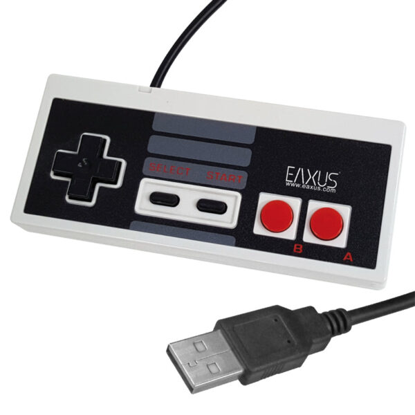 Retro USB Controller im NES Classic Mini Design für den PC, kabelgebunden Eaxus