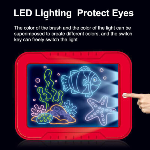 3D Magic Kinder Zeichenblock Leuchttafel mit LED Licht Magic Pad – Bild 2