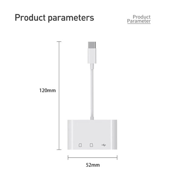 Type C Micro USB OTG Card Reader 3in1 SD/MicroSD/USB – Bild 2