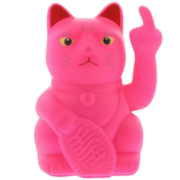 Winkekatze Stinkefinger, pink, 15 cm – Bild 2