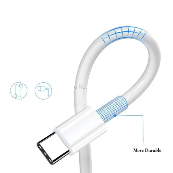 USB-C Lade & Daten Kabel für Android Geräte 1m in Weiss – Bild 2