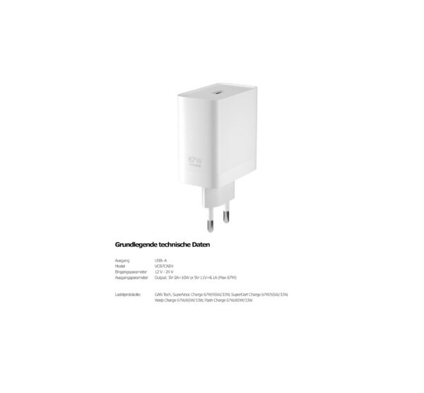 Original Schnellladegerät 67W mit USB-C Kabel für Oppo Find N2 Flip Super Vooc – Bild 5