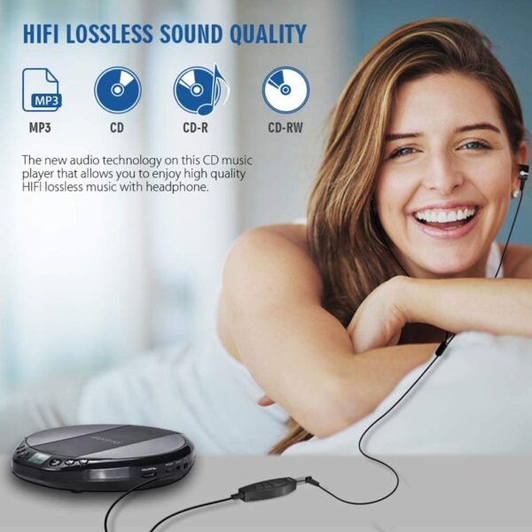 Gueray Tragbarer CD Player mit HiFi-verlustfreie Klangqualität – Bild 2