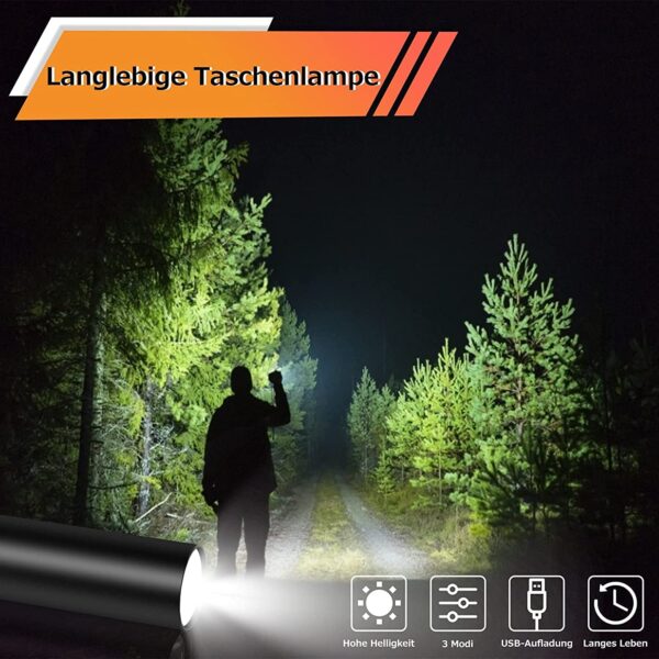 Mini LED Taschenlampe Superhelle LED Taschenlampen mit 3 Modi – Bild 3