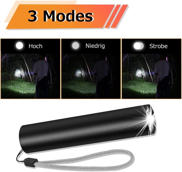 Mini LED Taschenlampe Superhelle LED Taschenlampen mit 3 Modi – Bild 7