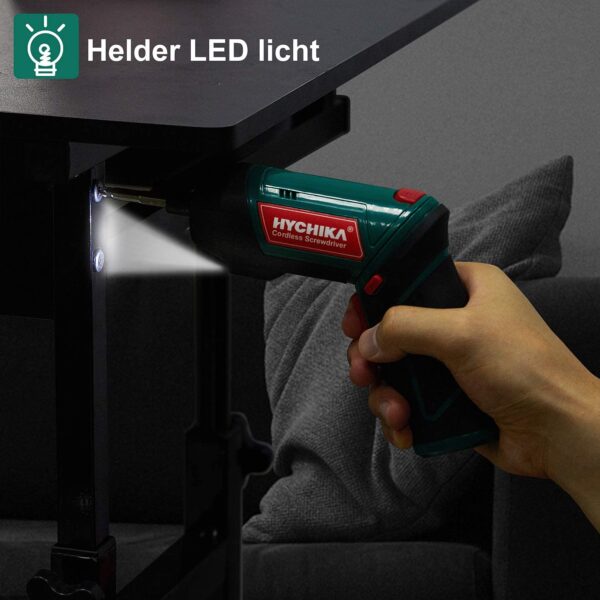 Akkuschrauber 2000mAh HYCHIKA 3,6V Li-Ion mit 20 Zubehörteilen – Bild 3