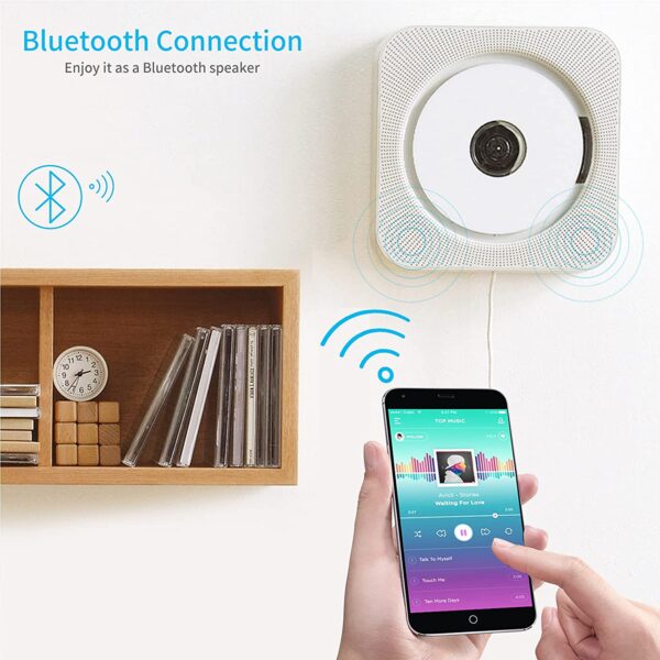 Tragbarer Wandmontage Bluetooth CD Player – Bild 3