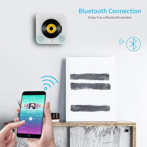 Tragbarer Wandmontage Bluetooth CD Player – Bild 4