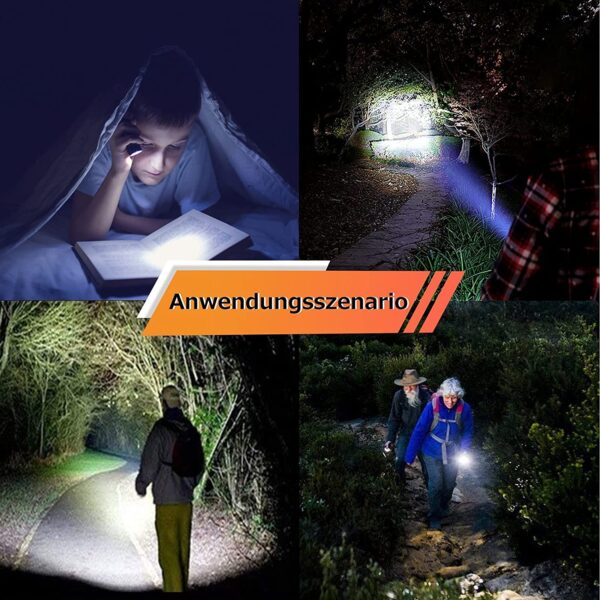 Mini LED Taschenlampe Superhelle LED Taschenlampen mit 3 Modi – Bild 4