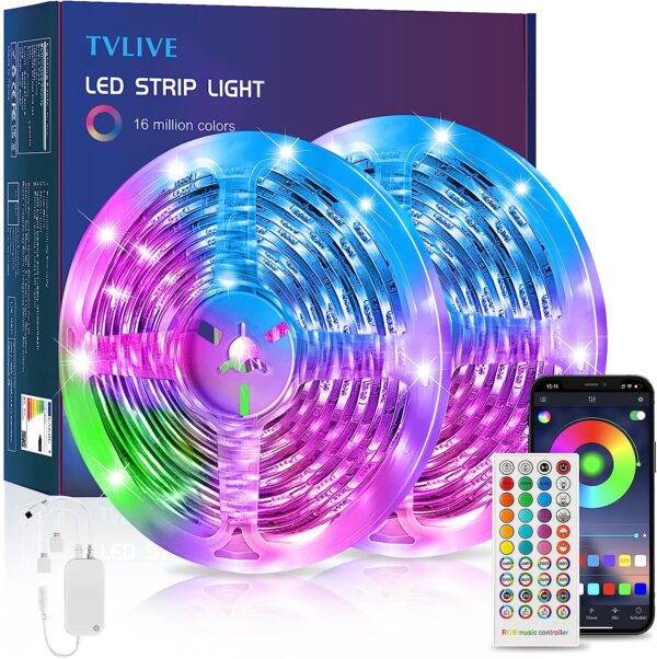 LED Strip Lichtband 5M RGB SMD 5050 LED Streifen mit Bluetooth & APP & FB – Bild 3