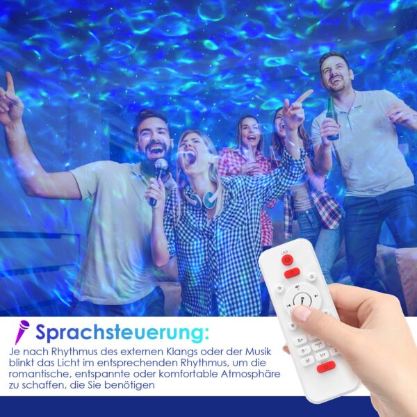LED Projektor Sternenhimmel, 3 in 1 Galaxy Light, Sternenlicht Stern Projektor mit Bluetooth Lautsprecher – Bild 4