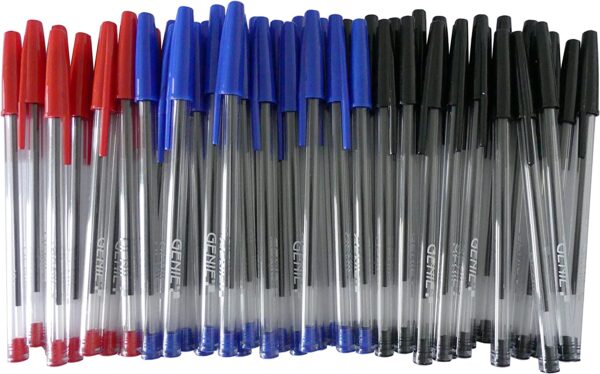 50 x Genie Kugelschreiber Farbig Sortiert Rot/Blau/Schwarz – Bild 6
