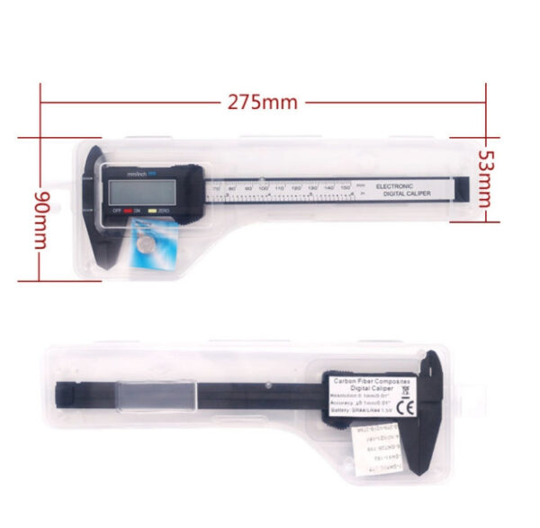 LCD Digital Messschieber / Mikrometer, Messbereich: 150 mm (schwarz) – Bild 5