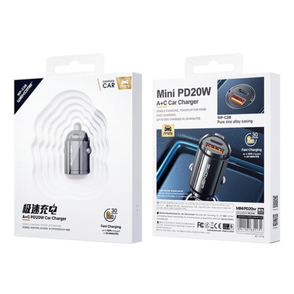 WK WP-C38 Mini PD20W USB + Typ-C Autoladegerät – Bild 6