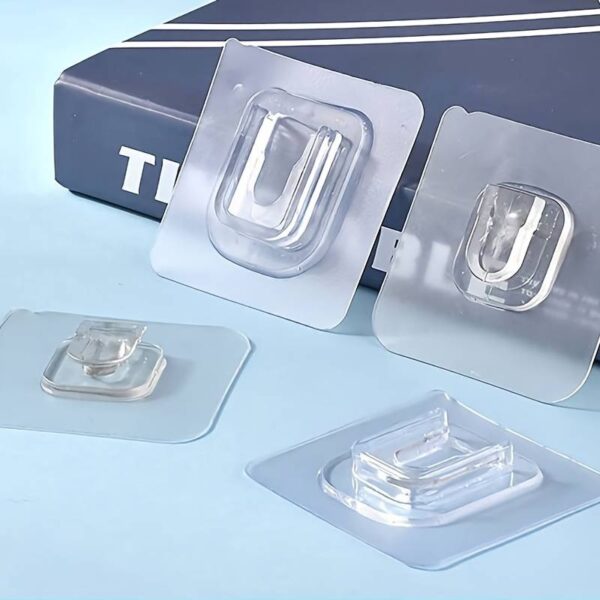 Doppelseitig Klebender Wandhaken, Stark Transparent – Bild 2