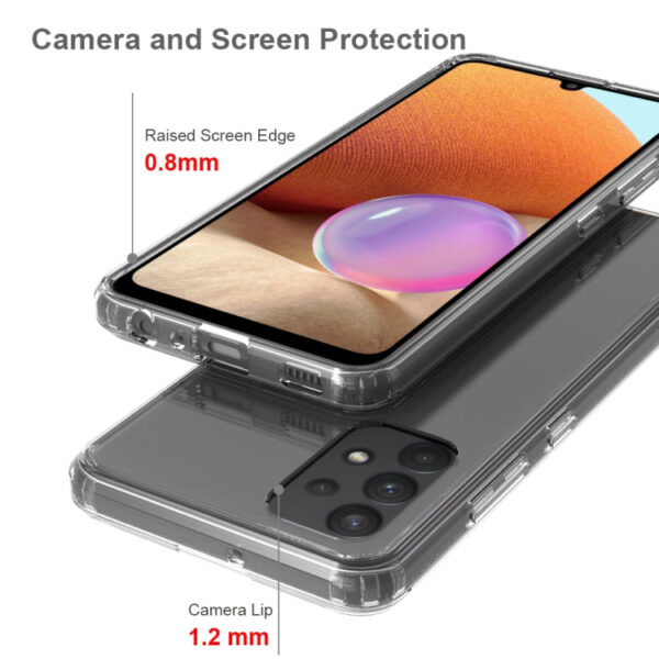 Für Samsung Galaxy A32 4G Stoßdicht kratzfest TPU + Acrylschutzkoffer (transparent) – Bild 3