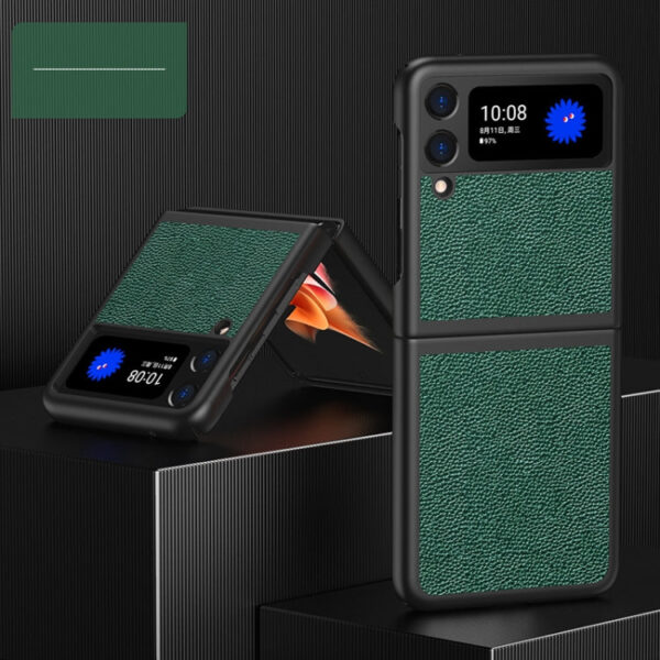 Für Samsung Galaxy Z Flip3 5G Litschi-Textur All Inclusive Stoßfest Schutzhülle (grün) – Bild 7