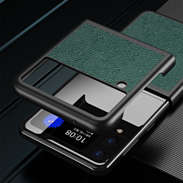 Für Samsung Galaxy Z Flip3 5G Litschi-Textur All Inclusive Stoßfest Schutzhülle (grün) – Bild 4
