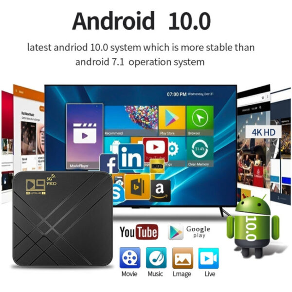 D9 Pro 4K HD Smart TV Box mit Android 10 8GB Ram + 128GB Speicherplatz – Bild 4