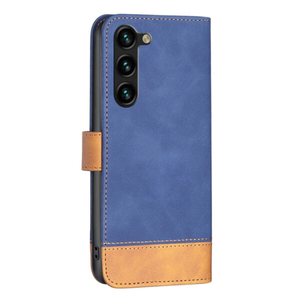 Für Samsung Galaxy S23+ 5G BF11 Color Matching Skin Feel Leather Phone Case (Blau) – Bild 3