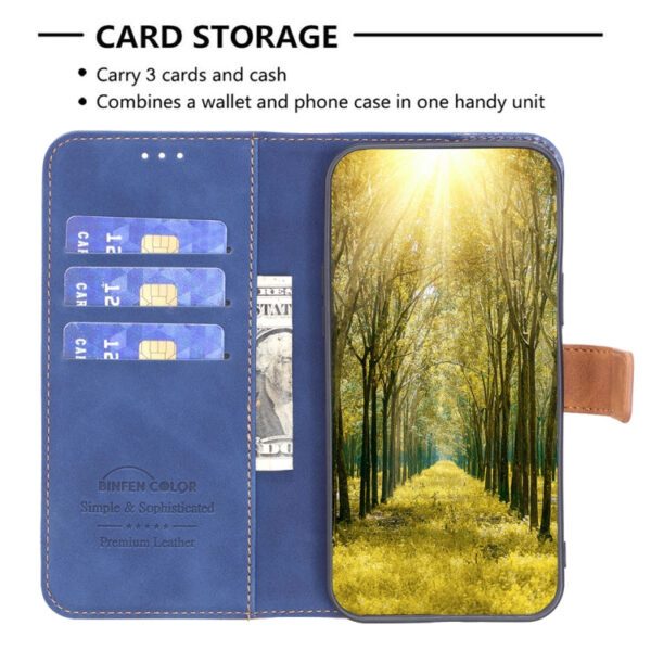 Für Samsung Galaxy S23+ 5G BF11 Color Matching Skin Feel Leather Phone Case (Blau) – Bild 5