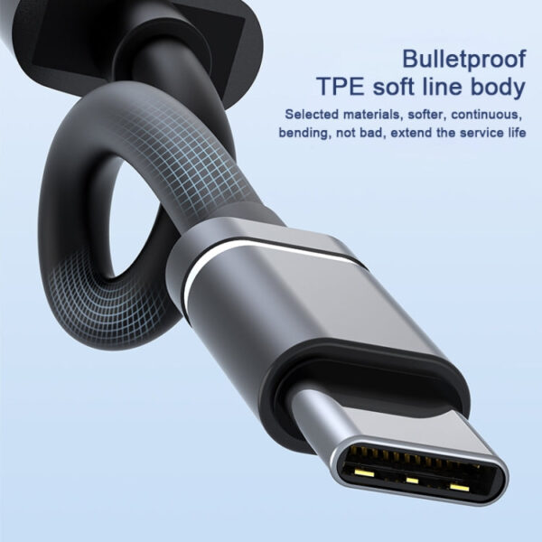 USB-C / Type-C auf 3,5 mm + 2USB + Type-C HUB-Dockingstation (Grau) – Bild 5