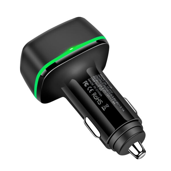 ACC-178 30W Dual USB+USB-C/Typ-C Schnelllade-Autoladegerät Schwarz – Bild 4