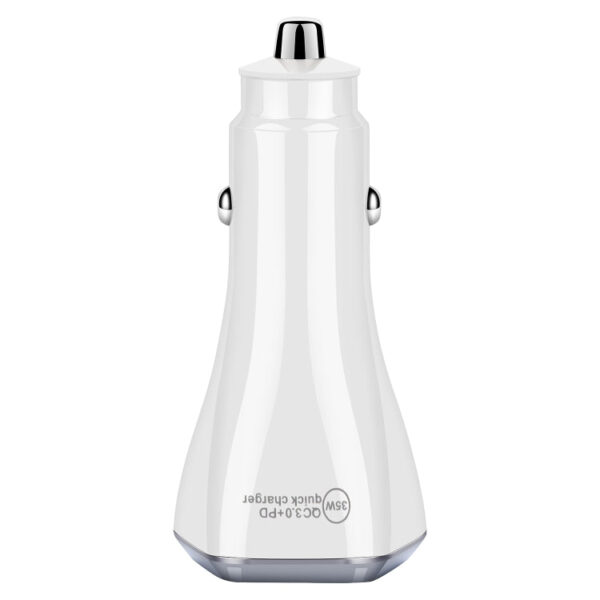 ACC-320PD 35W Dual USB+USB-C/Typ-C Schnelllade-Autoladegerät (Weiß) – Bild 4