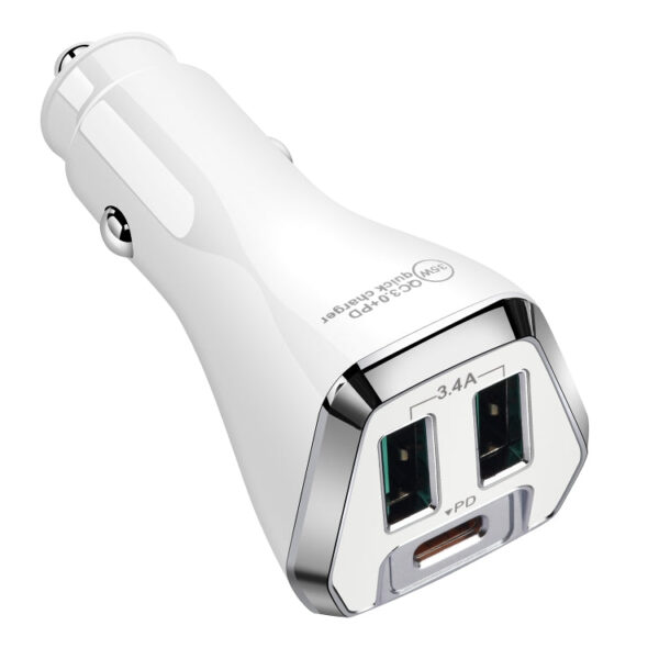 ACC-320PD 35W Dual USB+USB-C/Typ-C Schnelllade-Autoladegerät (Weiß) – Bild 5