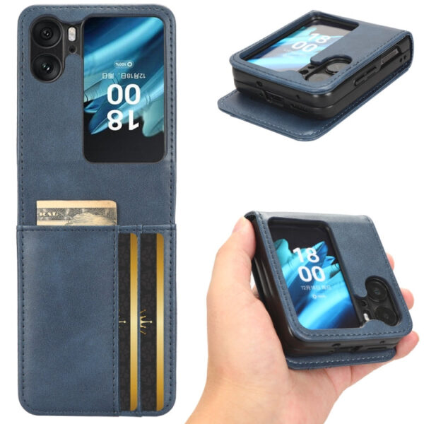 Für OPPO Find N2 Flip Symmetrisches Dreieck Leder Handyhülle