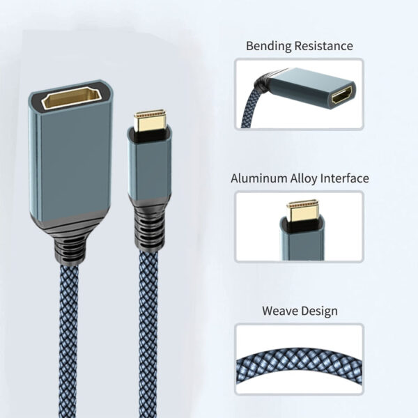 HDMI-zu-USB-C/Typ-C 4K 30Hz HD-Kabel, Länge: 0,2 m – Bild 4