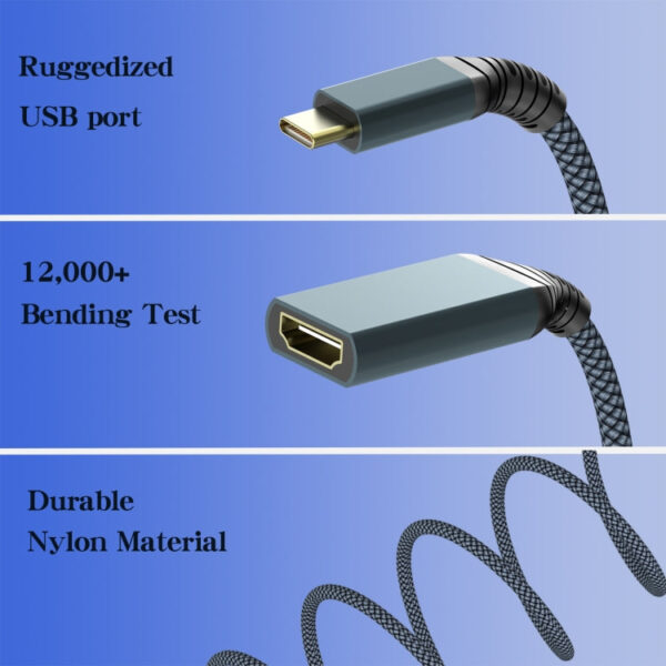 HDMI-zu-USB-C/Typ-C 4K 30Hz HD-Kabel, Länge: 0,2 m – Bild 5