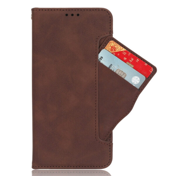 Für Ulefone Note 16 Pro Hautgefühl Kalbstextur Kartenfächer Leder Handyhülle (Braun) – Bild 6