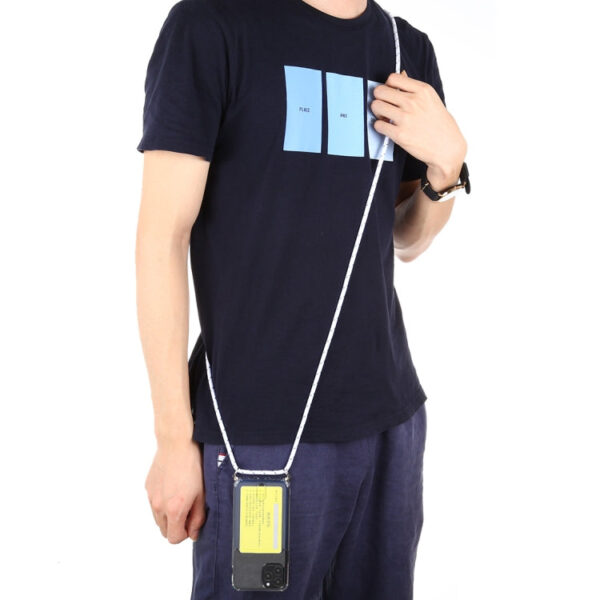 iPhone 12/12 Pro Transparente TPU-Schutzhülle mit Lanyard & Kartensteckplatz (schwarz) – Bild 3