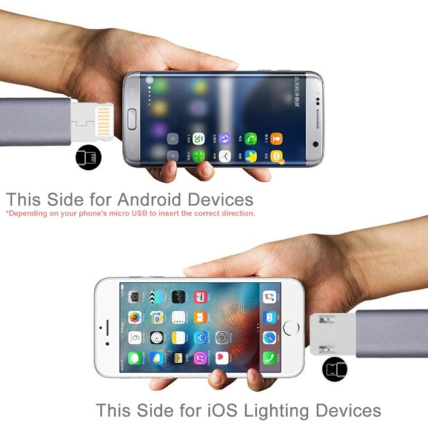 Haweel 1m Lade&Datenkabel Lightning & MicroUSB in einem Stecker – Bild 4