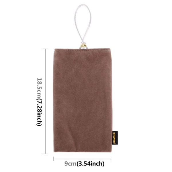HAWEEL Soft Flannel Pouch Bag mit Pearl Button für bis zu 5,5 Zoll Bildschirmtelefon, Größe: 18,5 cm x 9 cm (grau) – Bild 2