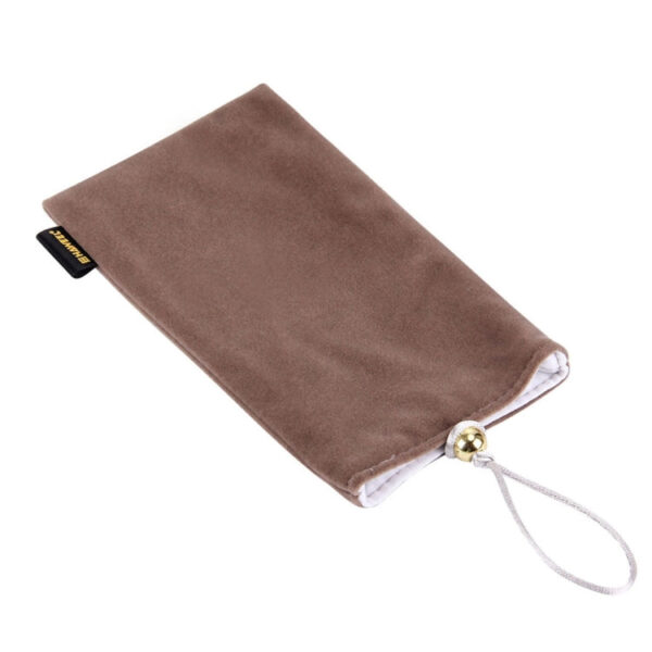 HAWEEL Soft Flannel Pouch Bag mit Pearl Button für bis zu 5,5 Zoll Bildschirmtelefon, Größe: 18,5 cm x 9 cm (grau) – Bild 3