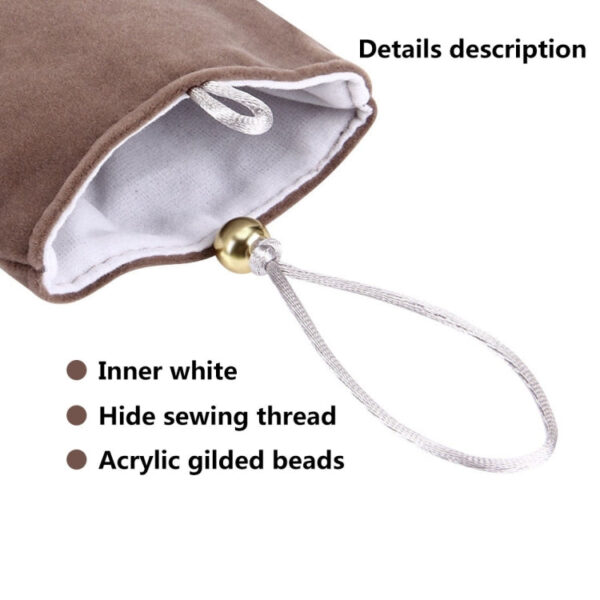 HAWEEL Soft Flannel Pouch Bag mit Pearl Button für bis zu 5,5 Zoll Bildschirmtelefon, Größe: 18,5 cm x 9 cm (grau) – Bild 4