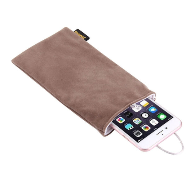 HAWEEL Soft Flannel Pouch Bag mit Pearl Button für bis zu 5,5 Zoll Bildschirmtelefon, Größe: 18,5 cm x 9 cm (grau) – Bild 5