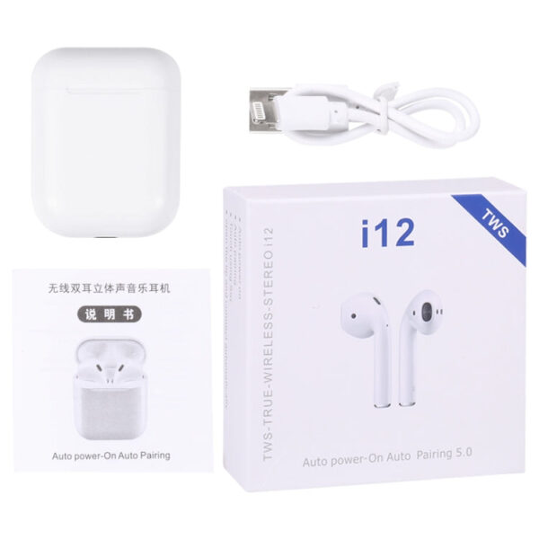 i12 TWS Bluetooth-Kopfhörer mit Ladebox (Weiss) – Bild 5