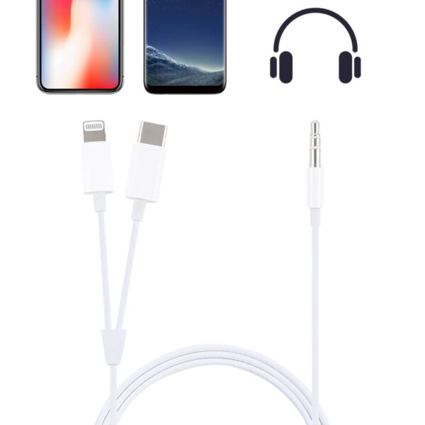 8-poliges Audio-Kabel für Mobiltelefone vom Typ C bis 3,5 mm