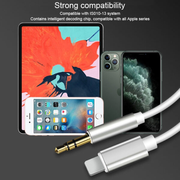 8-poliges AUX-Audioadapterkabel mit 3,5 mm Länge, Länge: 1 m (weiß) – Bild 12