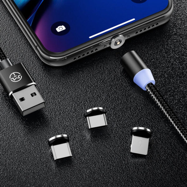 3 in 1 Magnet-Ladekabel Typ C / 8 Pin / Micro USB zu USB für Serie 1, Länge: 1 m – Bild 7