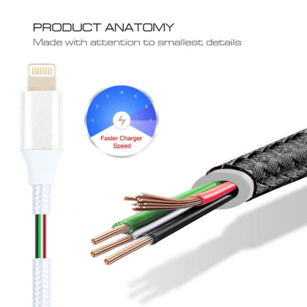 5V 2A 8 Pin iPhone Stromverlängerungskabel, Kabellänge: 1m – Bild 3
