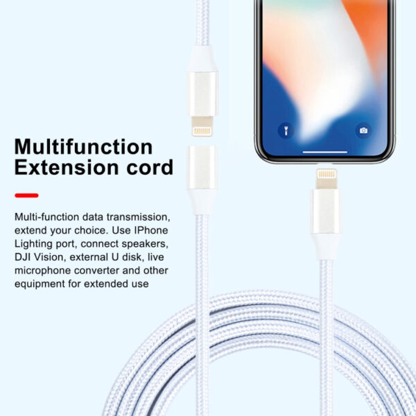 5V 2A 8 Pin iPhone Stromverlängerungskabel, Kabellänge: 1m – Bild 4