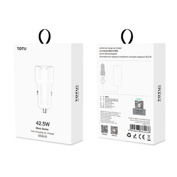 PD + QC3.0 42,5 W Autoladegerät Schnellladegerät Smart Car Charger (Schwarz) – Bild 2