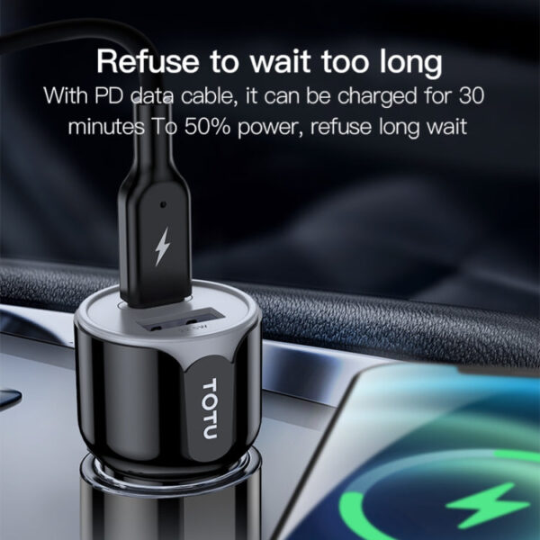 PD + QC3.0 42,5 W Autoladegerät Schnellladegerät Smart Car Charger (Schwarz) – Bild 5